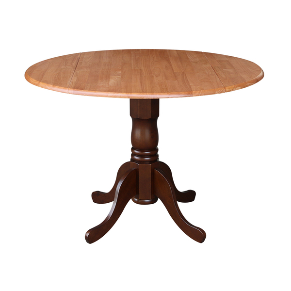 International Concepts Round Pedestal Table, 42 in W X 42 in L X 29.5 in H, Wood, Cinnamon/Espresso T58-42DP